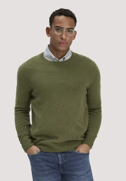 hessnatur hessnatur Strick Pullover Regular aus Bio-Merinowolle mit Bio-Baumwolle, Seetang, – Produktbild 1 von 4