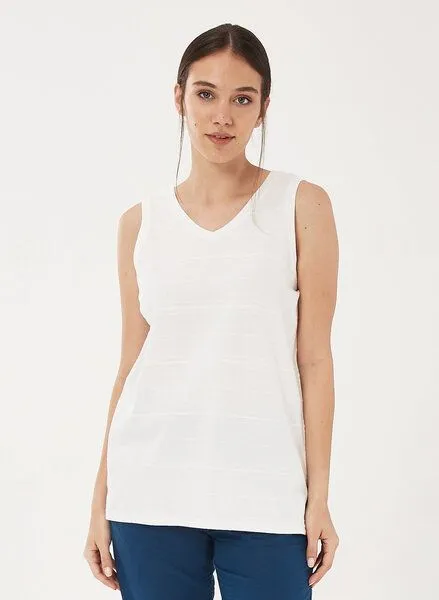 ORGANICATION ORGANICATION Top aus Bio-Baumwolle in Jacquard Jersey, White, – Produktbild 1 von 4