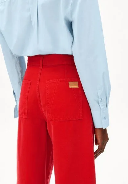 ARMEDANGELS ARMEDANGELS WORKWEAR CANVAS BARREL Damen Stoffhose aus Bio-Baumwolle, Mars red, – Produktbild 2 von 3