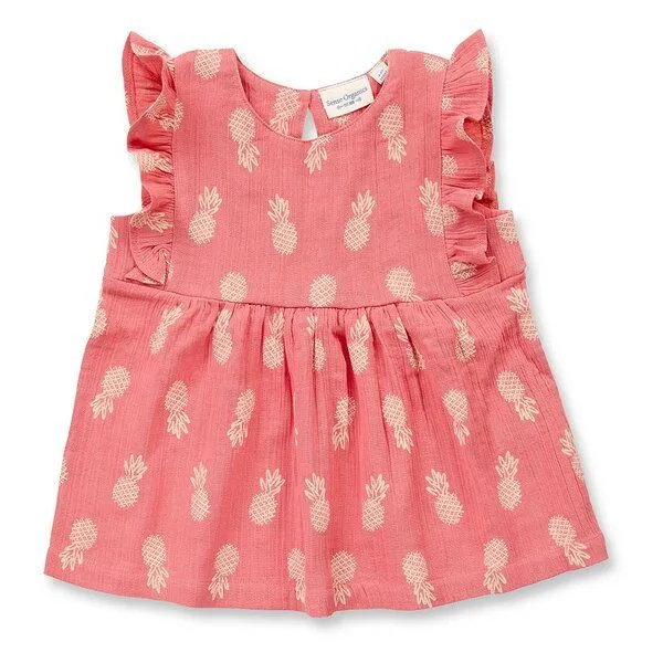 Sense Organics Sense Organics Bluse für Mädchen in pfirsichrosa, Modell ASTA, Ananasdruck, – Produktbild 1 von 2