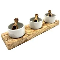 Olivenholz erleben Olivenholz erleben 3er Gewürz- und Dipschälchen FANO mit Salzschippchen – Produktbild 1 von 1