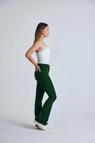 Flax and Loom Flax and Loom Cord Schlaghose Skinny Fit Modell: Mavis, Winter green, – Produktbild 5 von 6