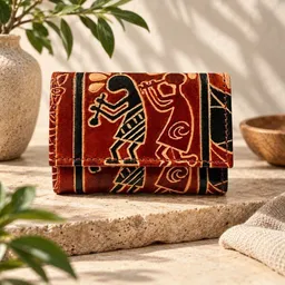 Janselo Savanna Rhythm Design Shanti-Leder-Geldbörse – Produktbild 1 von 1