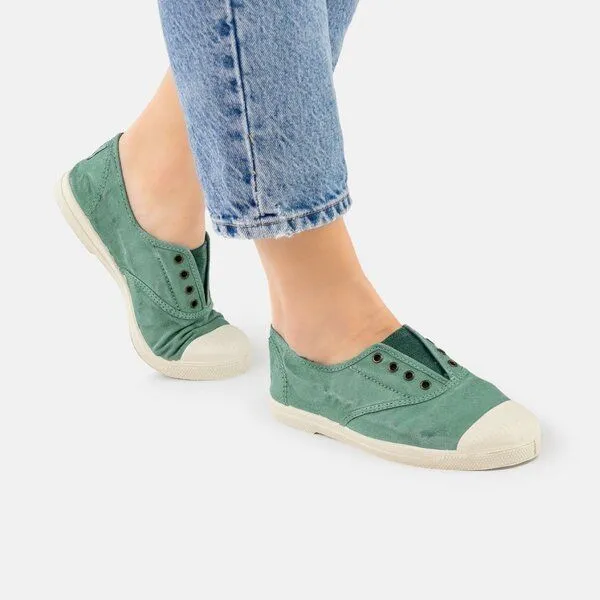 Natural World Natural World Vegan Damen Sneaker washed - Old Lavanda, Grün (albahaca), – Produktbild 3 von 3