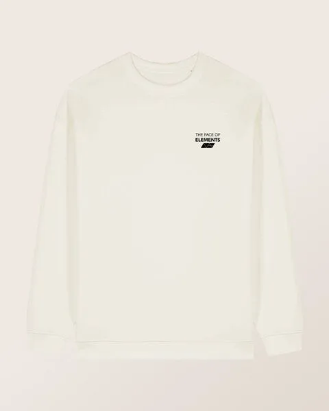 THE FACE OF ELEMENTS The Face of Elements Element - Oversized Fit Sweatshirt aus 100% Bio-Baumwolle, Off white (weiß), – Produktbild 1 von 4