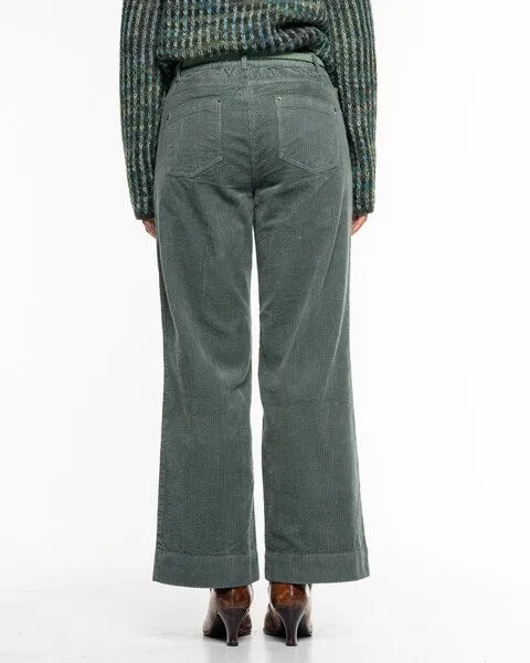 Alma & Lovis Alma & Lovis Softe Breitcord-Culotte aus Bio-Baumwolle | Cablecord Culotte, Blaugrün (balsam), – Produktbild 3 von 3