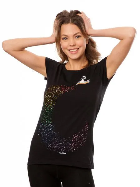 FellHerz FellHerz Damen T-Shirt Ommm Bio Fair, Schwarz, – Produktbild 1 von 4