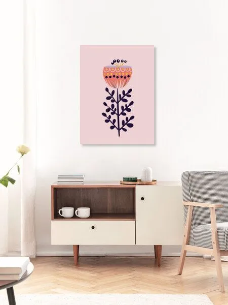 Photocircle Photocircle Poster / Leinwandbild - single flower on pink background – Produktbild 3 von 4