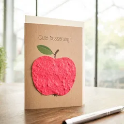 Die Stadtgärtner Die Stadtgärtner Grußkarte "Gute Besserung" | Mit Apfel aus Wildblumen-Saatpapier – Produktbild 1 von 1