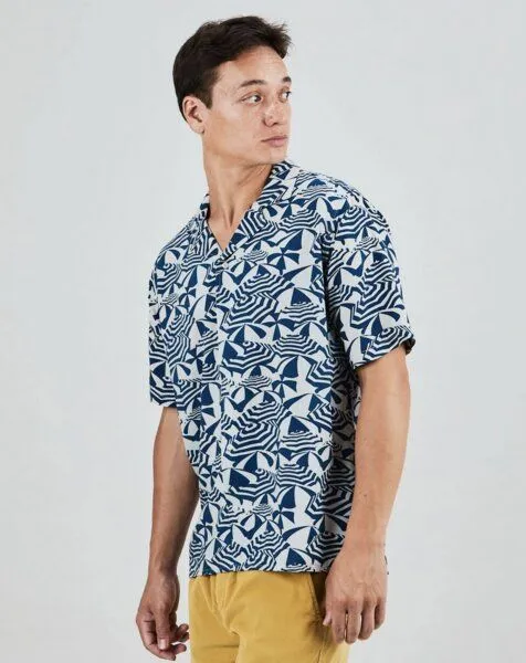Brava Fabrics Brava Fabrics Sombrillas Aloha-Hemd Blau – Produktbild 2 von 3