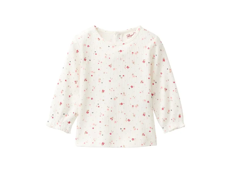 People Wear Organic People Wear Organic Langarm-Shirt kleine Blümchen weiß 62/68, Weiß, – Produktbild 1 von 2