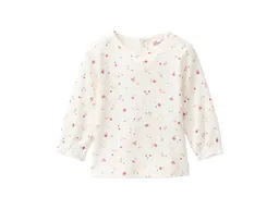 People Wear Organic People Wear Organic Langarm-Shirt kleine Blümchen weiß 86/92 – Produktbild 1 von 1