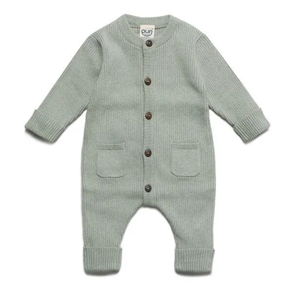 Puri Organic Puri Organic Gestrickter Baby-Overall Baumwolle (Bio) Schurwolle, Thymian, – Produktbild 1 von 1