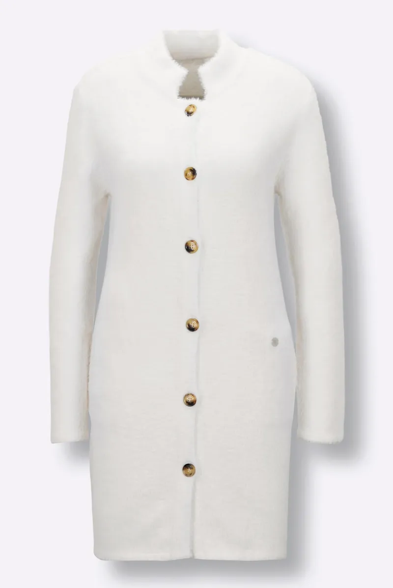 Longstrickjacke, Ecru, – Produktbild 2 von 2