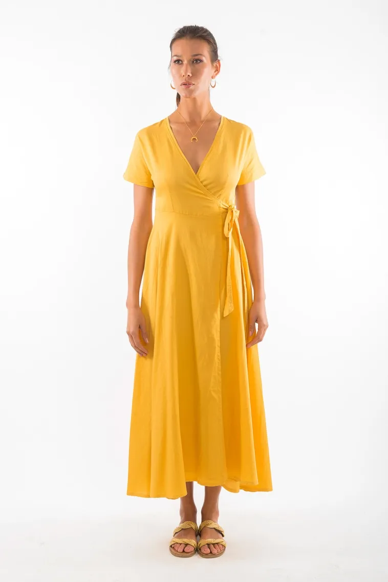 RAVENS VIEW IBIZA RAVENS VIEW IBIZA Damen vegan Kleid Calypso Gold Gelb, Gelb, – Produktbild 2 von 2