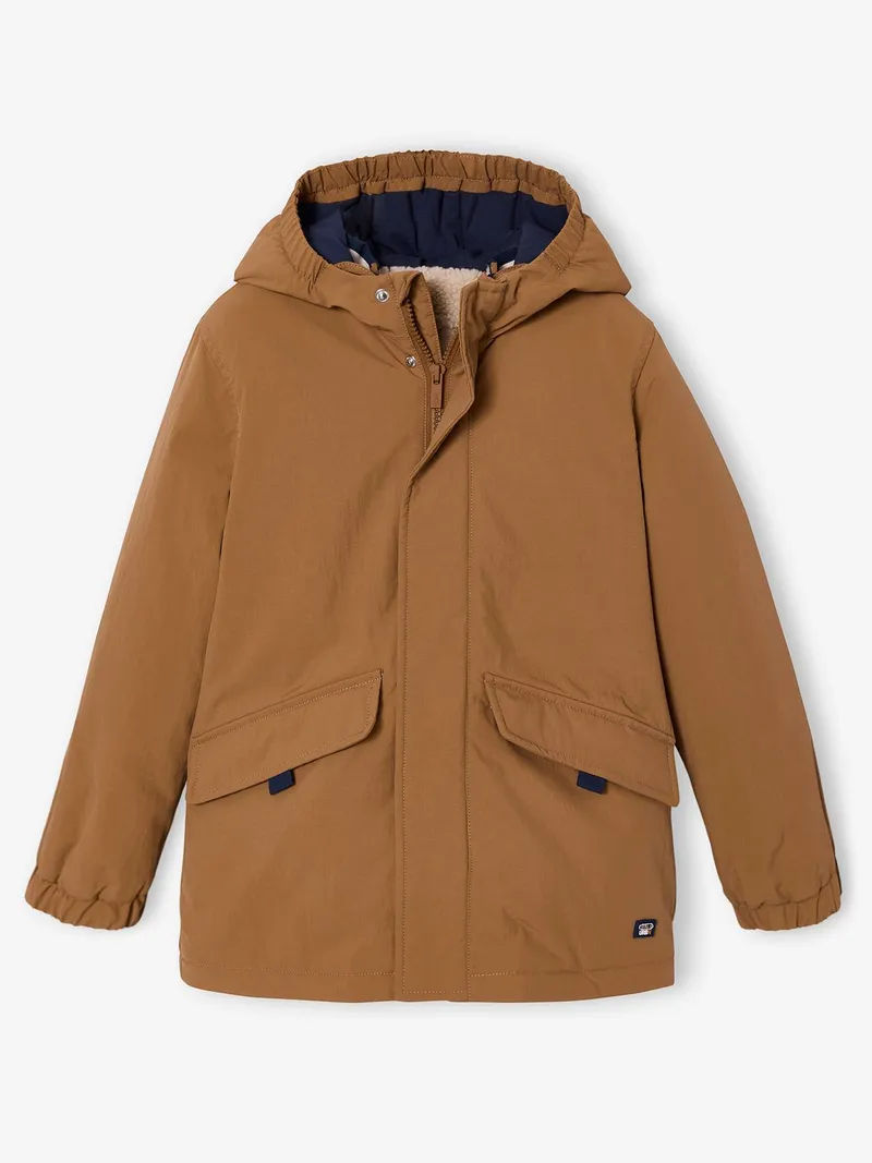 Vertbaudet 3-in-1 Jacke Jungen mit Teddyfleece-Futter pekannuss, Pekannuss, – Produktbild 4 von 4