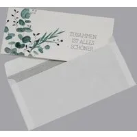 Fines Papeterie Fines Papeterie 3er Set Klappkarte mit Umschlag * Motiv Eukalyptus * Hochzeitskarte * Gutschein – Produktbild 1 von 1