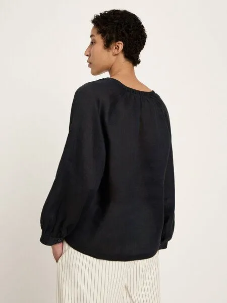 LANIUS LANIUS Bluse aus Ramie, Onyx, – Produktbild 4 von 5
