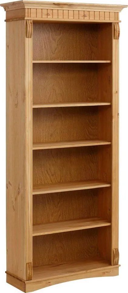 OTTO home Regal Teresa, Standregal, Bücherregal, aus massiver Kiefer, Breite 86 cm, Höhe 193 cm, FSC®, Beige, – Produktbild 2 von 5