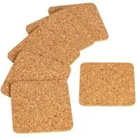 Kork Deko Kork-Deko nachhaltige Kork-Bierdeckel als Set - 6 Stück, eckig, naturfarben – Produktbild 1 von 1