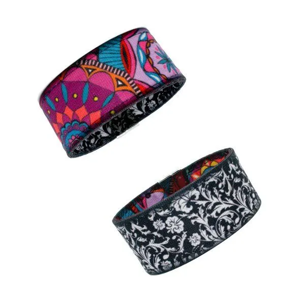 Seegarn Seegarn Wende-Armband 3cm, Mandala (pink) / blumen (schwarz), – Produktbild 1 von 1
