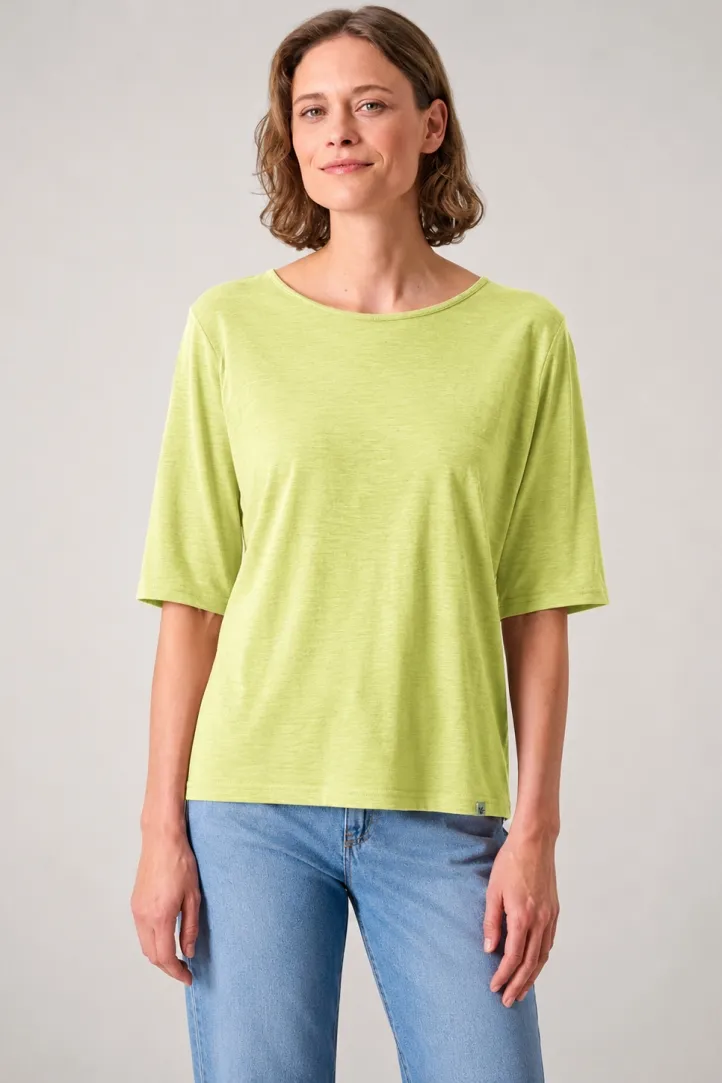 HempAge Hempage Damen vegan T-Shirt Casual Passform Lind Grün – Produktbild 2 von 2