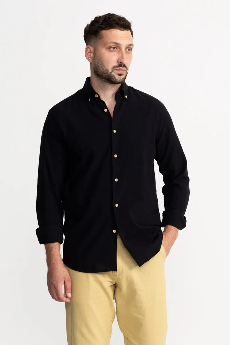 De IONESCU De IONESCU Herren vegan Shirt Godeanu, Schwarz, – Produktbild 2 von 2