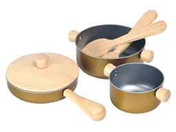 PlanToys PlanToys Kochgeschirr Kinderküche Zubehör aus Kautschukholz Maße 12,7 x 21,6 x 3,6 cm – Produktbild 1 von 1