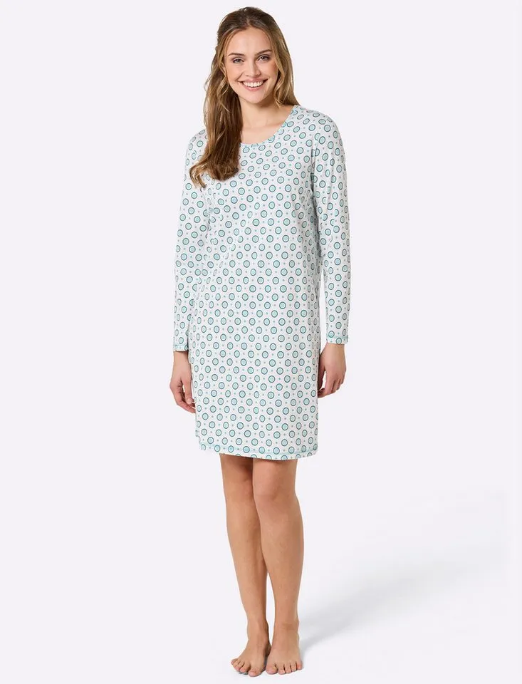 Witt Witt Nachthemd Sleepshirts Langarm (2-tlg), Bunt, – Produktbild 3 von 5