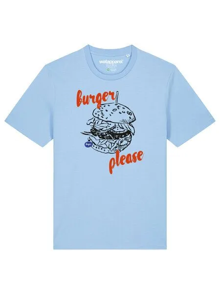 watapparel watapparel T-Shirt Unisex Burger please, Blue soul, – Produktbild 2 von 4