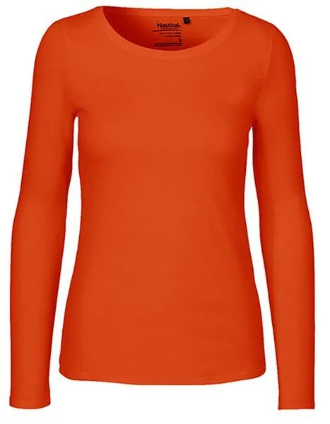 Neutral Neutral® Damen Langarm T-Shirt Bio Baumwolle Modern Fit Körpernah geschnitten, Orange, – Produktbild 1 von 4