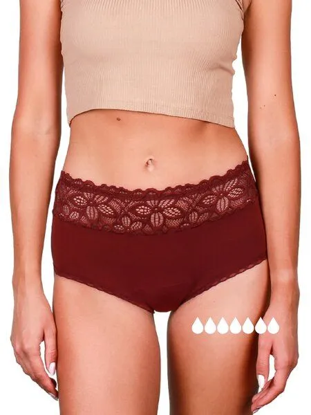 Taynie Taynie Deluxe Ultra Periodenunterwäsche Biozidfrei 60°C, Rot-braun, – Produktbild 2 von 4