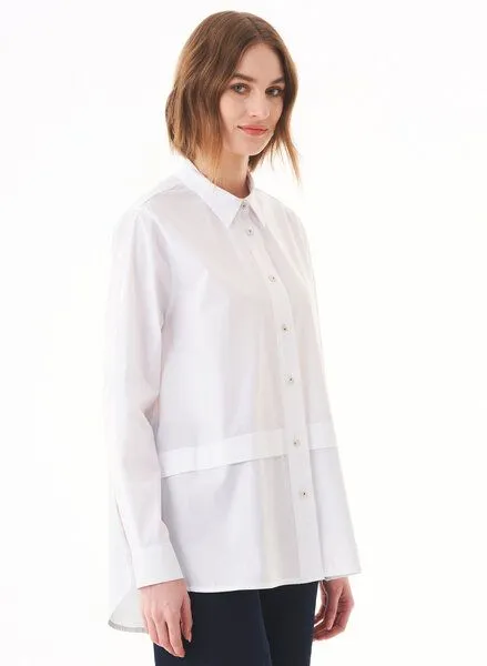 ORGANICATION ORGANICATION Hemdbluse aus Bio-Baumwolle, Weiß(white), – Produktbild 3 von 4