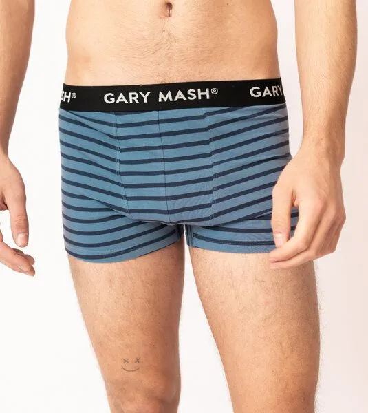 Gary Mash GARY MASH 2er-Set Bio Herren Boxerpanties, Blaue streifen (blau), – Produktbild 4 von 5