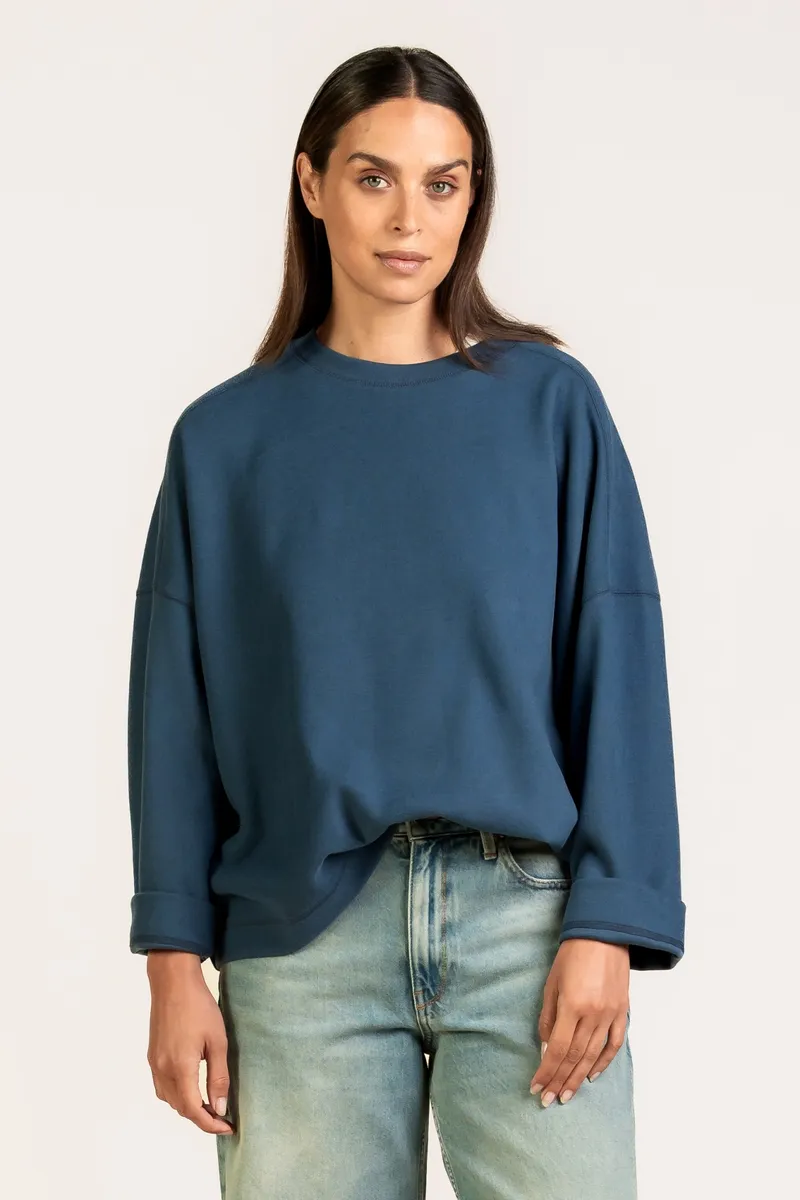 Kuyichi Kuyichi Damen vegan Pullover Hadley Langärmelig Ozeanblau, Teal, – Produktbild 2 von 2