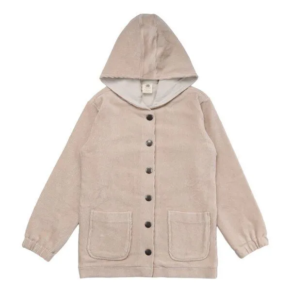Walkiddy Walkiddy Baby Kapuzenjacke GOTS zertifiziert Bio-Baumwolle 95/5 Elasthan Beige uni Knopfleiste weich – Produktbild 1 von 2