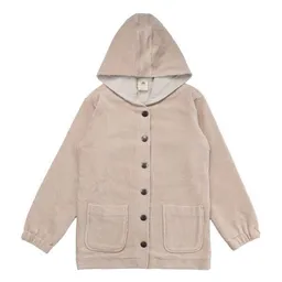 Walkiddy Walkiddy Baby Kapuzenjacke GOTS zertifiziert Bio-Baumwolle 95/5 Elasthan Beige uni Knopfleiste weich – Produktbild 1 von 1