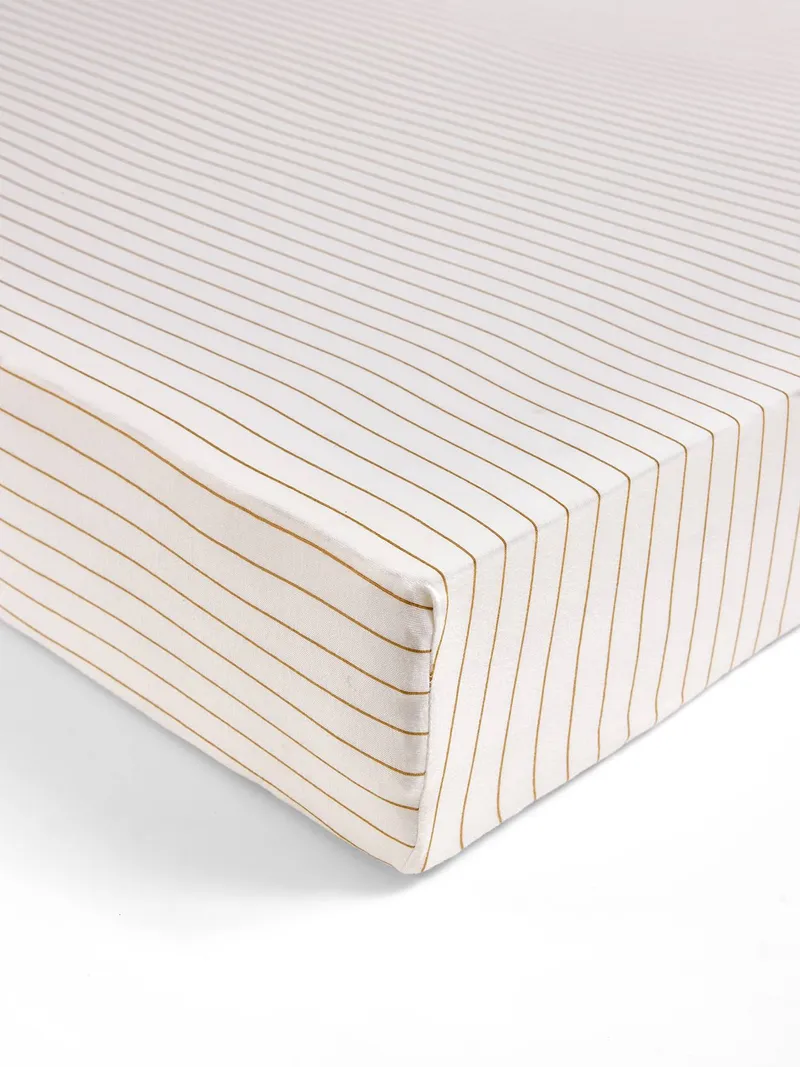 Vertbaudet Baby Spannbettlaken aus Jersey, Braun gestreift, – Produktbild 1 von 3