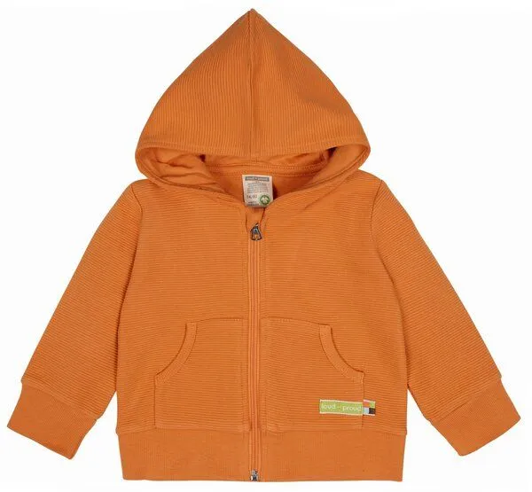loud + proud loud + proud Babys & Kinder Kapuzenjacke Rippenstruktur, GOTS-zertifiziert, Carrot(orange), – Produktbild 1 von 2