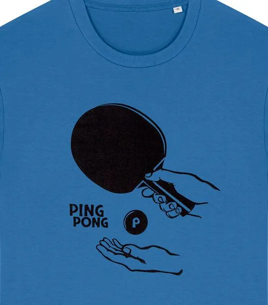 päfjes päfjes Ping Pong Tischtennis - Fair Wear Männer T-Shirt, Blau, – Produktbild 3 von 4