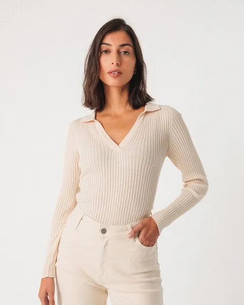 SKFK SKFK Ariza Longsleeve - aus Bio-Baumwolle, Cream (weiss), – Produktbild 2 von 4