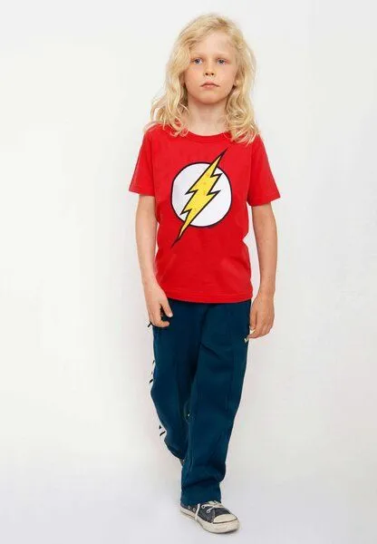LOGOSH!RT LOGOSH!RT - DC Comics - Flash - Blitz-Logo - Bio T-Shirt Print - Junge & Mädchen, 176, – Produktbild 2 von 4