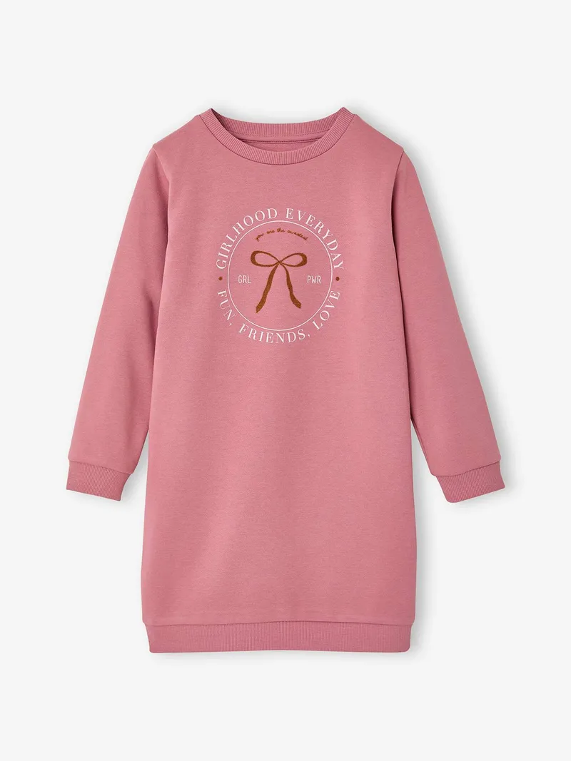 Vertbaudet Mädchen Sweatkleid BASIC, Malve, – Produktbild 3 von 4