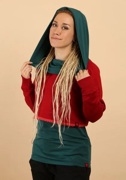 Die rote Zora Die rote Zora Damen Kurzsweater aus Bio-Baumwolle, Chili (rot), – Produktbild 3 von 4