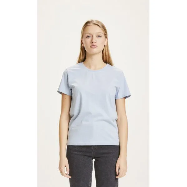 KnowledgeCotton Apparel KnowledgeCotton Apparel T-Shirt - ROSA - aus Bio-Baumwolle, Hellblau (blue fog), – Produktbild 1 von 3