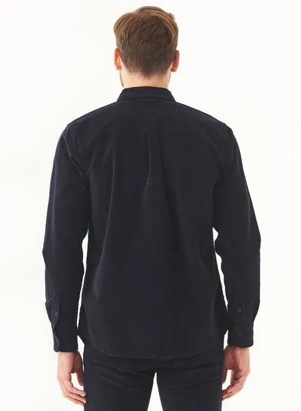 ORGANICATION ORGANICATION Cordhemd aus Bio-Baumwolle, Blau(dark navy), – Produktbild 4 von 4