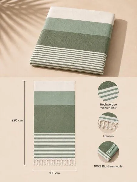 Sandiik Sandiik Strandtuch Multicolor aus Biobaumwolle in 2 Größen, Bunt, – Produktbild 3 von 8
