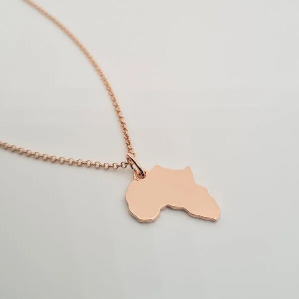 MOANINA MOANINA Kette Afrika Kontinent - 925 Silber/18k Gold Vermeil - 3 Längen, Rose, – Produktbild 3 von 4