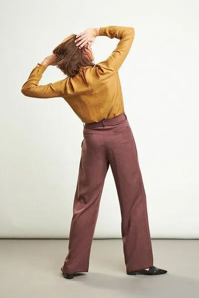Skrabak Skrabak Damen Bundfaltenhose aus Lyocell Twill "Vic", Braun, – Produktbild 3 von 4