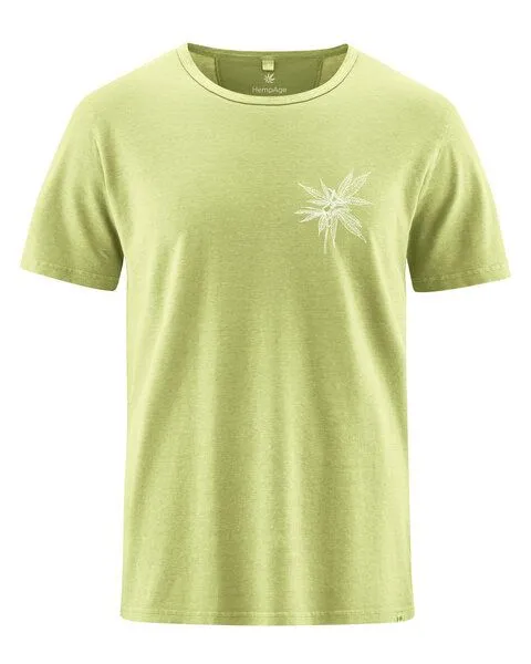 HempAge HempAge Herren T-Shirt mit Print Hanf/Biobaumwolle, Bamboo(grün), – Produktbild 1 von 4